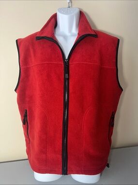 Old Navy Red Fleece Zip-Up Vest